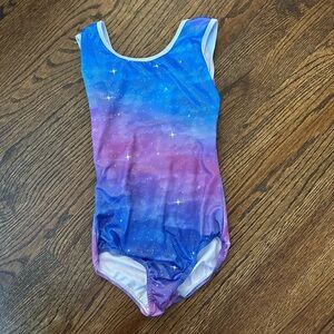 Girls Cosmic Purple Gymnastics Leotard - Sz 8